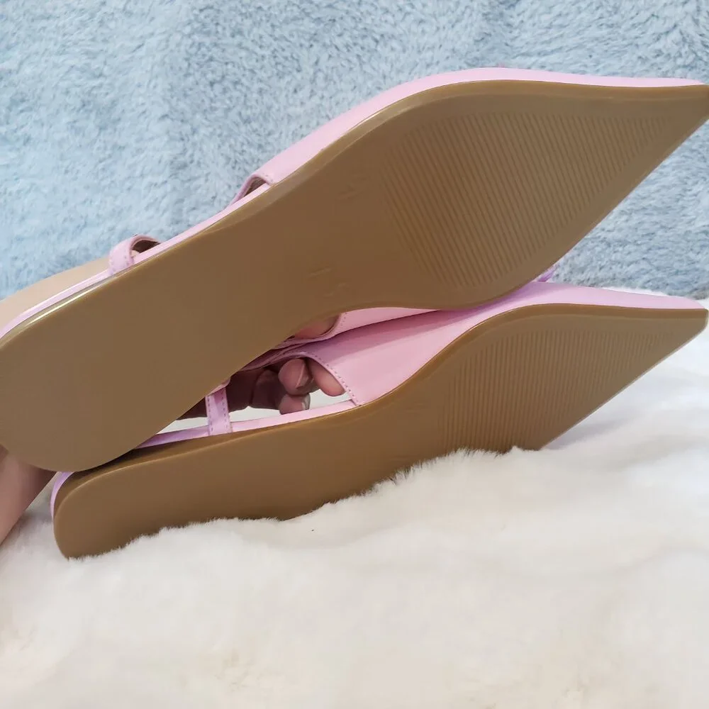 Steve Madden Reyanne Corset Lace Up Point Toe Flat Women Size 8, 9 Pink leather - Picture 5 of 7